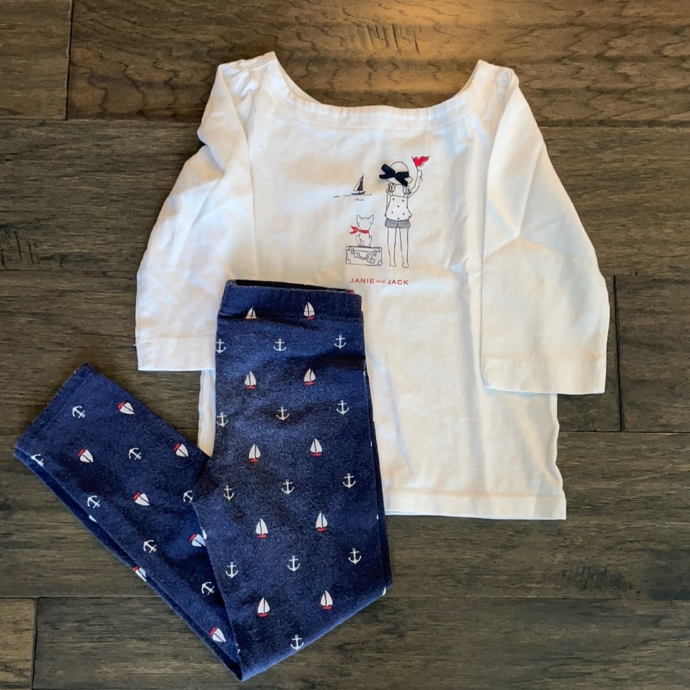 Janie and Jack Matching Outfit Sailboats Anchors